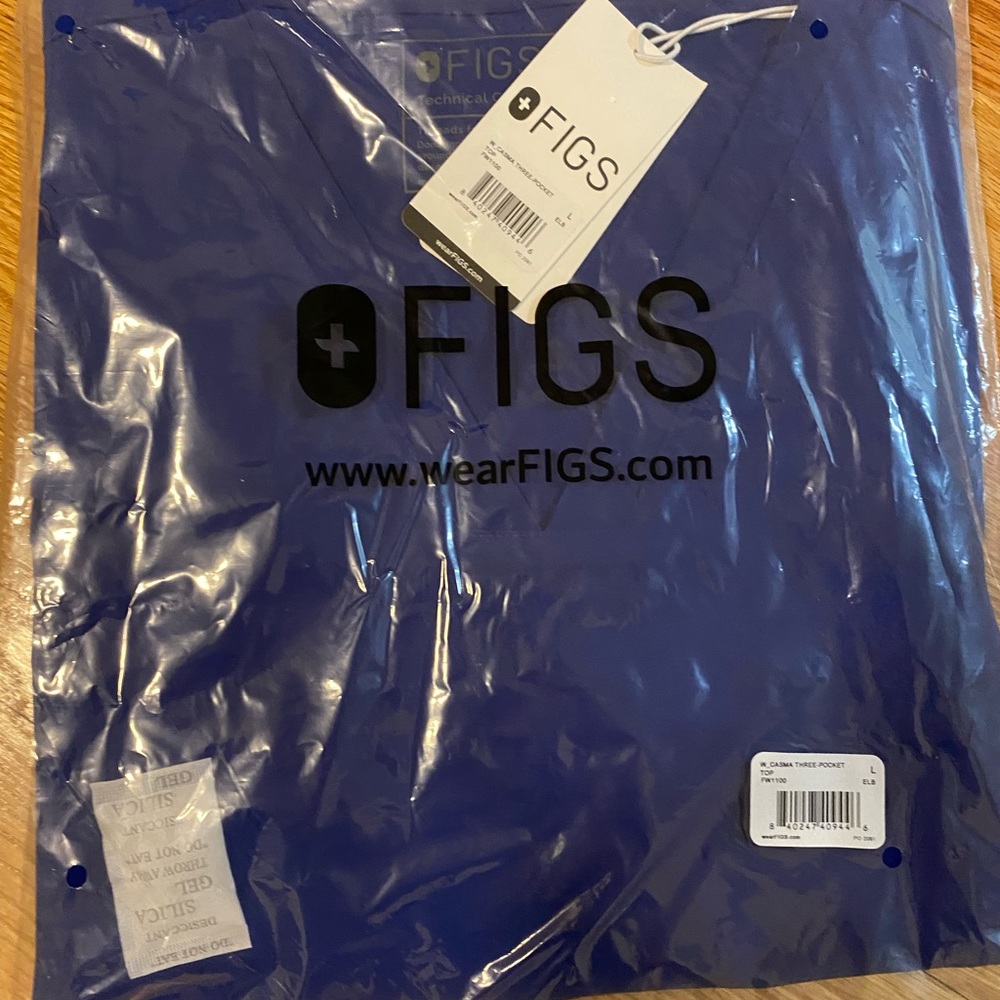 Figs Electric Blue Scrub Top